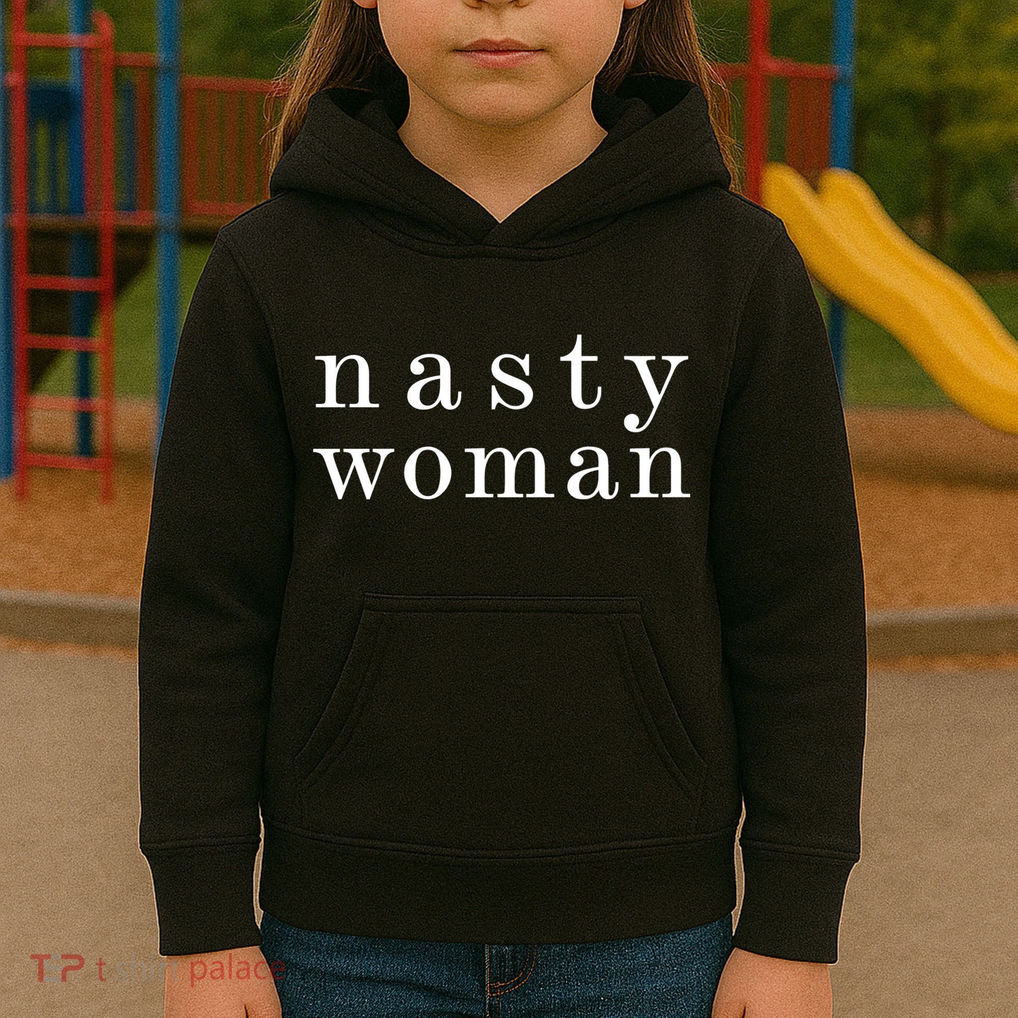 Classy Nasty Woman News Anchor Logo Kids Hoodie