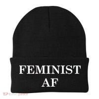 Classy News Feminist AF Text Logo Beanie thumb 0