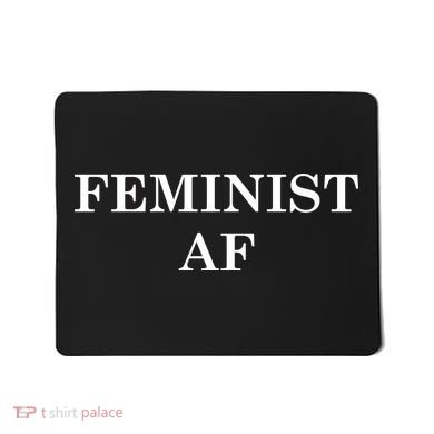 Classy News Feminist AF Text Logo Mousepad