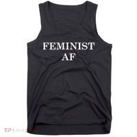 Classy News Feminist AF Text Logo Tank Top thumb 0
