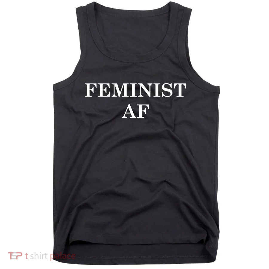 Classy News Feminist AF Text Logo Tank Top