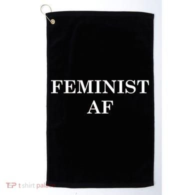 Classy News Feminist AF Text Logo Golf Towel