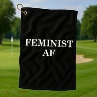 Classy News Feminist AF Text Logo Golf Towel thumb 1