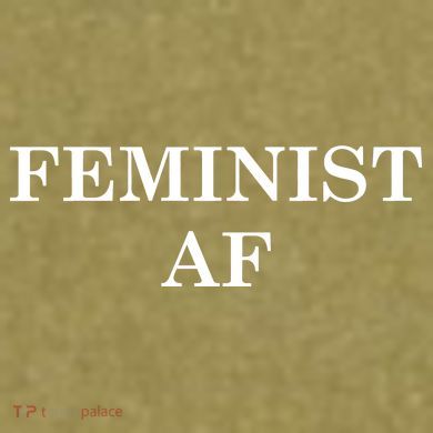 Classy News Feminist AF Text Logo Garment-Dyed Women's Muscle Tee