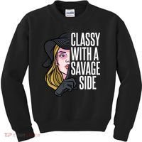 Classy With A Savage Side Kids Sweatshirt thumb 0
