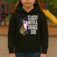 Classy With A Savage Side Kids Hoodie thumb 3