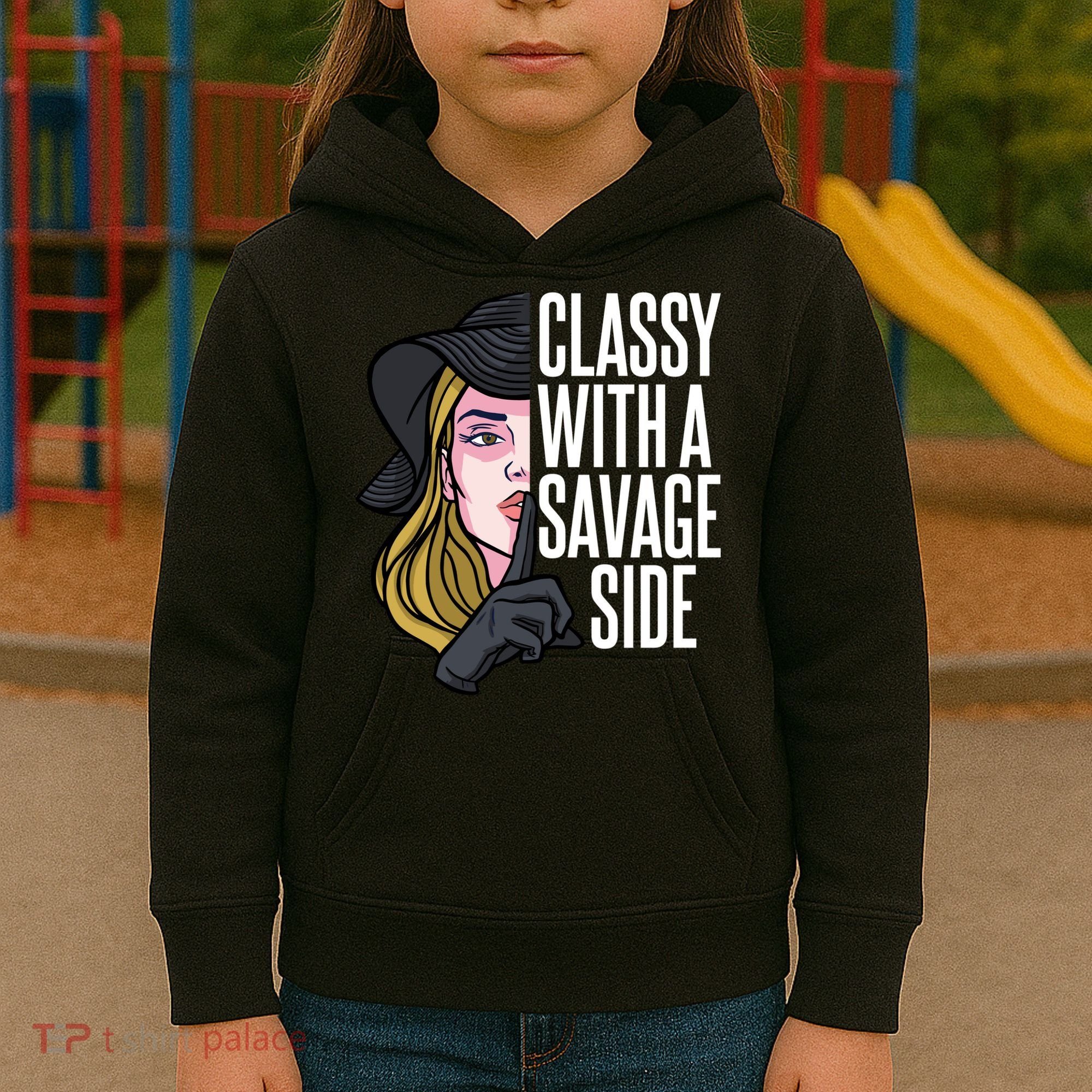 Classy With A Savage Side Kids Hoodie
