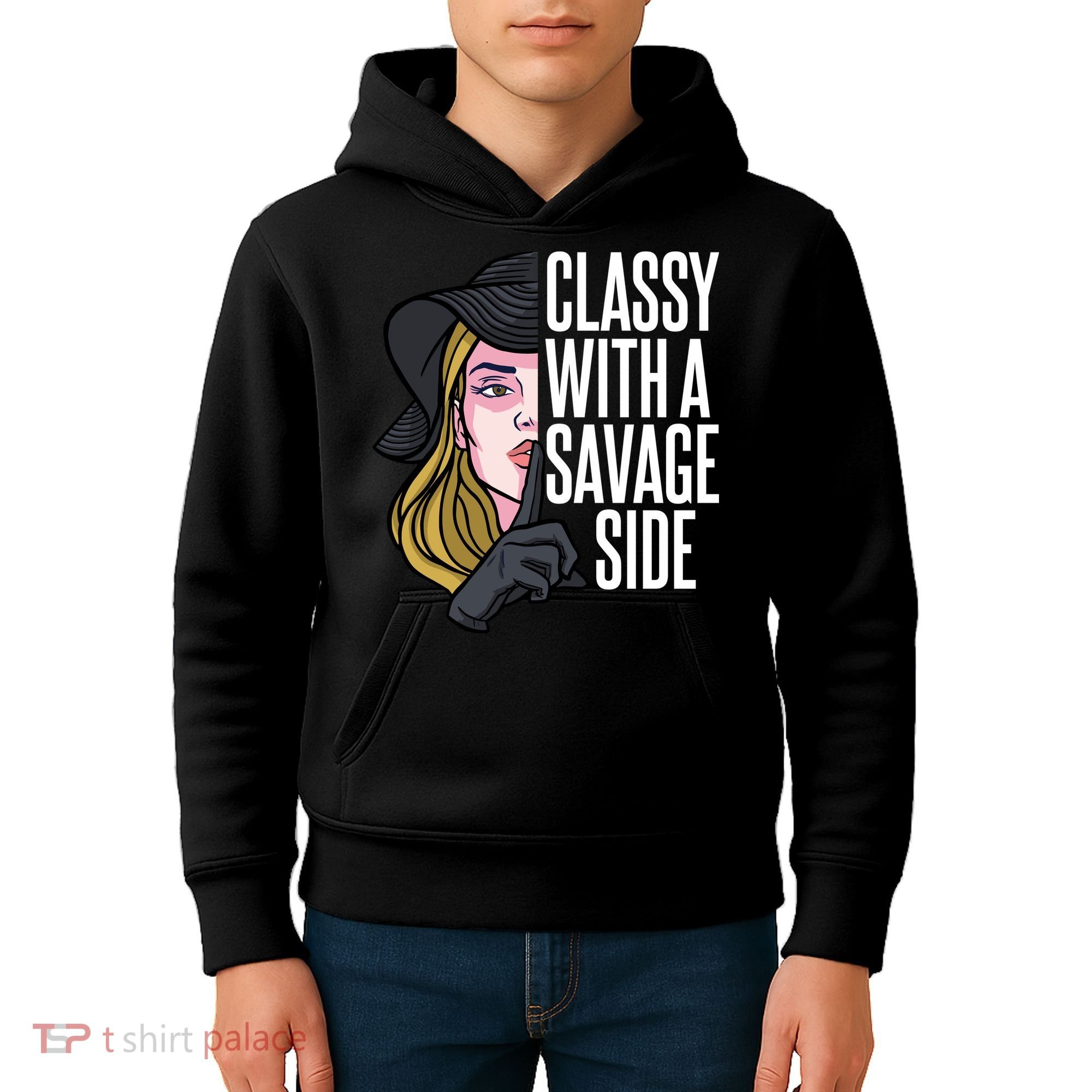 Classy With A Savage Side Kids Hoodie