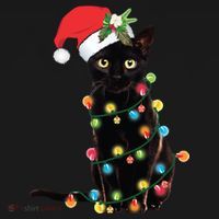 Christmas Lights Black Cat Santa Tote Bag thumb 4