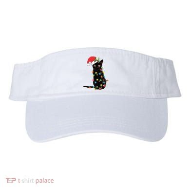 Christmas Lights Black Cat Santa Visor