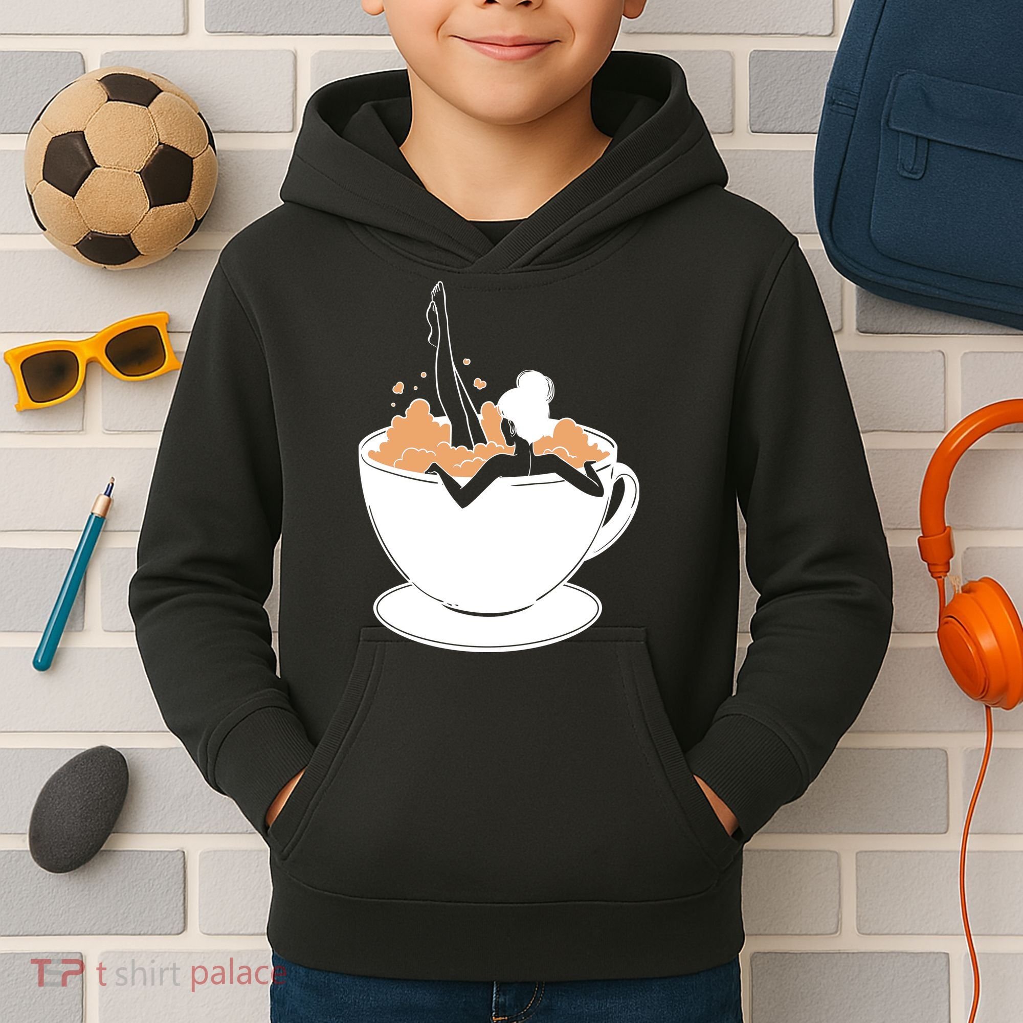 Coffee Lovers Bubble Bath Kids Hoodie
