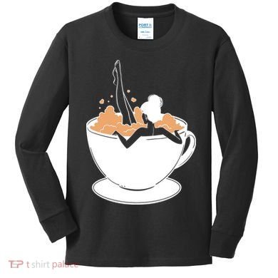 Coffee Lovers Bubble Bath Kids Long Sleeve Shirt