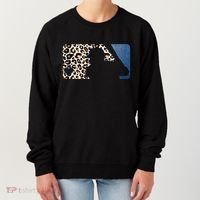 Cute Leopard Blue Jean Print Baseball Logo Women's Sweatshirt thumb 0