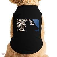 Cute Leopard Blue Jean Print Baseball Logo Doggie Tank thumb 0