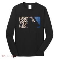 Cute Leopard Blue Jean Print Baseball Logo Long Sleeve Shirt thumb 0