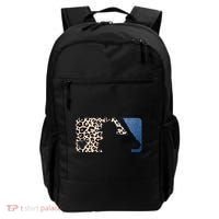Cute Leopard Blue Jean Print Baseball Logo Backpack thumb 0