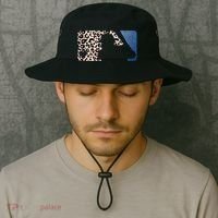 Cute Leopard Blue Jean Print Baseball Logo Bucket Hat thumb 2