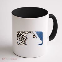 Cute Leopard Blue Jean Print Baseball Logo Coffee Mug thumb 1
