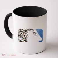Cute Leopard Blue Jean Print Baseball Logo Coffee Mug thumb 0