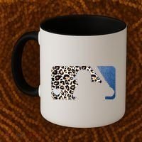 Cute Leopard Blue Jean Print Baseball Logo Coffee Mug thumb 2