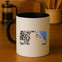 Cute Leopard Blue Jean Print Baseball Logo Coffee Mug thumb 4