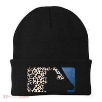 Cute Leopard Blue Jean Print Baseball Logo Beanie thumb 0
