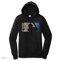 Cute Leopard Blue Jean Print Baseball Logo Women's Hoodie thumb 0