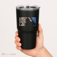 Cute Leopard Blue Jean Print Baseball Logo Tumbler thumb 2