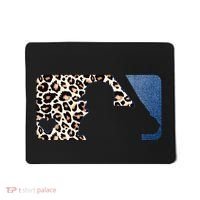 Cute Leopard Blue Jean Print Baseball Logo Mousepad thumb 0