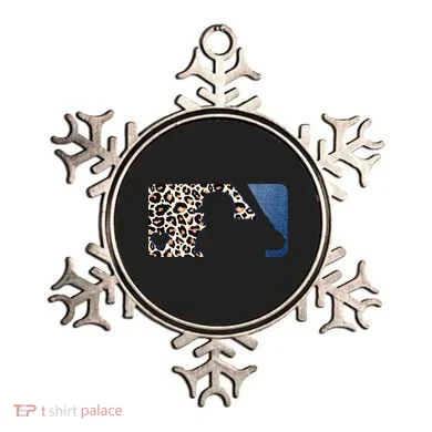 Cute Leopard Blue Jean Print Baseball Logo Ornament