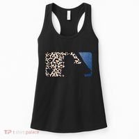 Cute Leopard Blue Jean Print Baseball Logo Women's Tank Top thumb 0