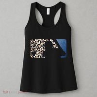 Cute Leopard Blue Jean Print Baseball Logo Women's Tank Top thumb 3
