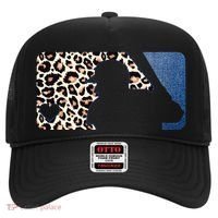 Cute Leopard Blue Jean Print Baseball Logo Hat thumb 0