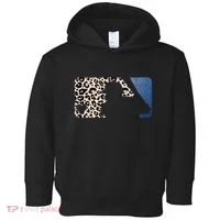 Cute Leopard Blue Jean Print Baseball Logo Toddler Hoodie thumb 0