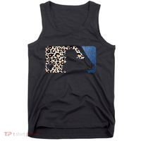 Cute Leopard Blue Jean Print Baseball Logo Tank Top thumb 0