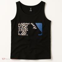 Cute Leopard Blue Jean Print Baseball Logo Tank Top thumb 2