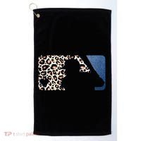 Cute Leopard Blue Jean Print Baseball Logo Golf Towel thumb 0