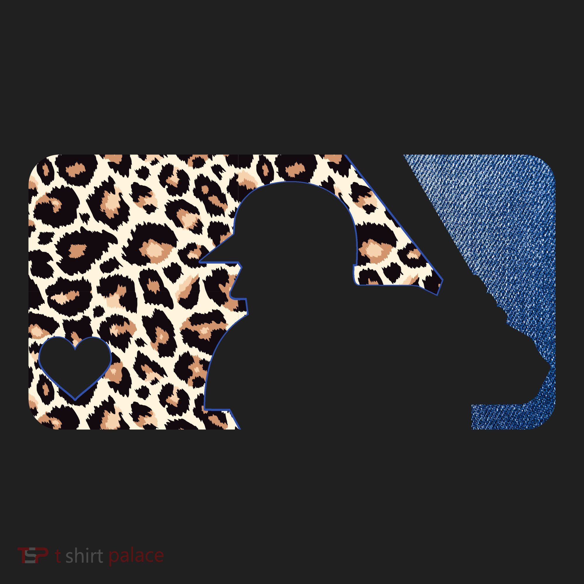 Cute Leopard Blue Jean Print Baseball Logo Golf Towel
