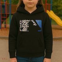 Cute Leopard Blue Jean Print Baseball Logo Kids Hoodie thumb 3