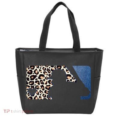 Cute Leopard Blue Jean Print Baseball Logo Bag