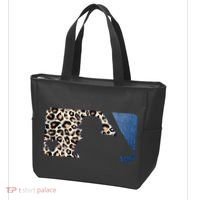 Cute Leopard Blue Jean Print Baseball Logo Tote Bag thumb 3