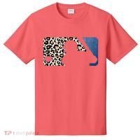 Cute Leopard Blue Jean Print Baseball Logo T-Shirt thumb 0