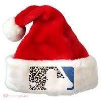 Cute Leopard Blue Jean Print Baseball Logo Santa Hat thumb 0