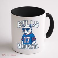 Cat Lovers Bills Meowfia Funny Football Coffee Mug thumb 1