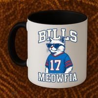 Cat Lovers Bills Meowfia Funny Football Coffee Mug thumb 2