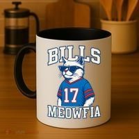 Cat Lovers Bills Meowfia Funny Football Coffee Mug thumb 4