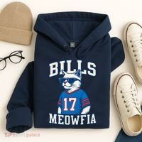 Cat Lovers Bills Meowfia Funny Football Hoodie thumb 4