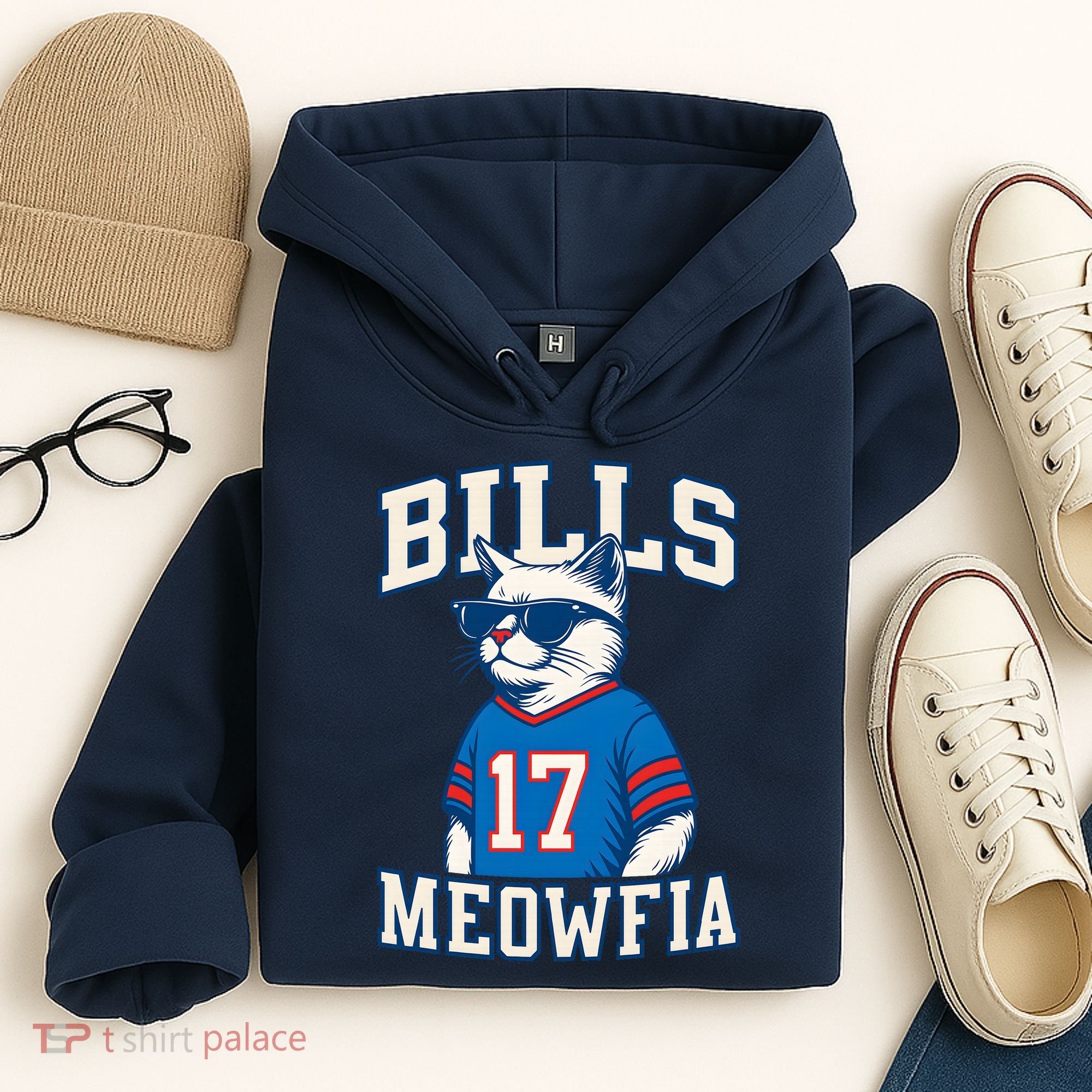 Cat Lovers Bills Meowfia Funny Football Hoodie