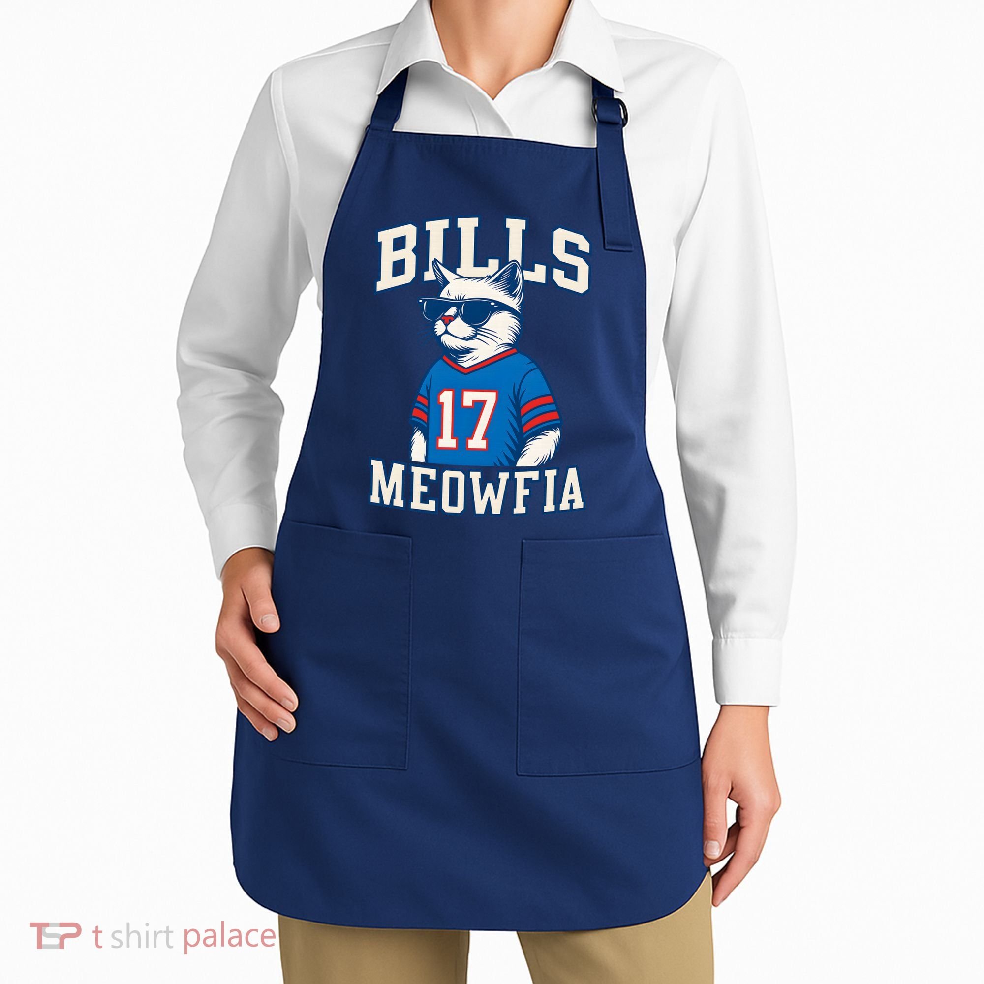 Cat Lovers Bills Meowfia Funny Football Apron