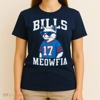 Cat Lovers Bills Meowfia Funny Football T-Shirt thumb 4